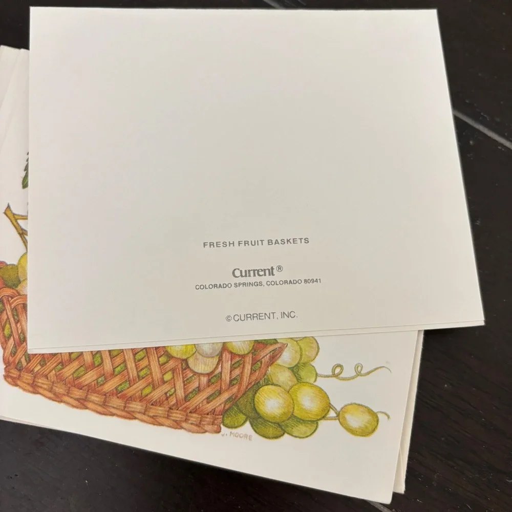 Vintage 1980 Current Inc Fresh Fruit Baskets Note Cards | 8 Count | J Moore Art
